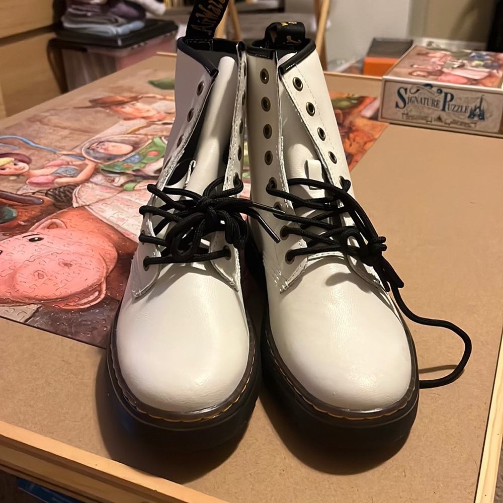 Brand New White Dr. Marten 8 Eyelet Boots